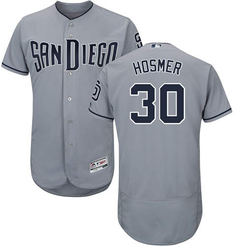 Padres #30 Eric Hosmer Gray Flexbase Authentic Collection Stitched MLB Jersey - Click Image to Close